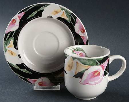 Calla Lilies Flat Cup & Saucer Set
