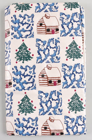 Cabin In The Snow 51" x 70" Oblong Vinyl Tablecloth