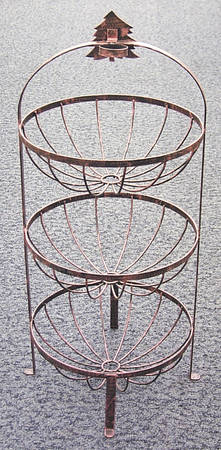Cabin In The Snow 3 Tier Metal Serving Basket