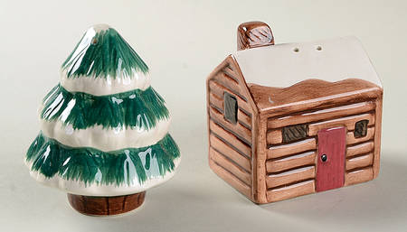 Cabin In The Snow Figural Salt & Pepper Set