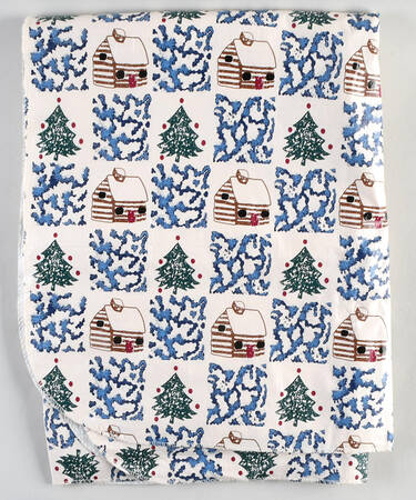 Cabin In The Snow 60" x 82" Oblong Vinyl Tablecloth