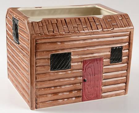 Cabin In The Snow House Cookie Jar No Lid