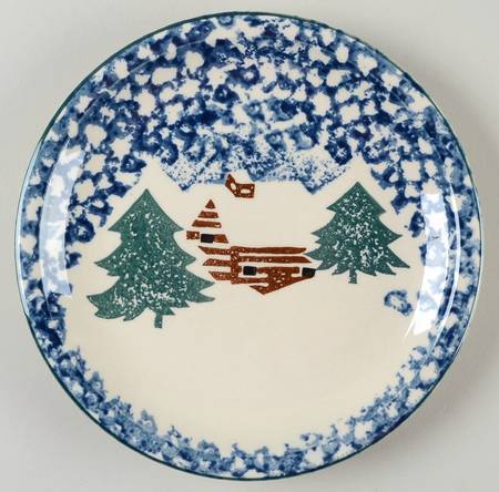 Cabin In The Snow Salad Plate