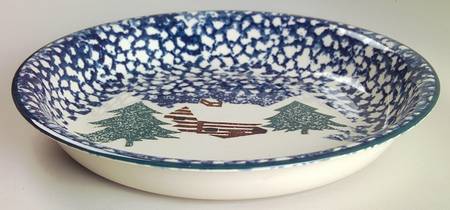 Cabin In The Snow Pie Serving Plate