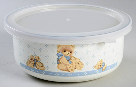 Country Bear 6 5/8" Metal Bowl with Plastic Lid