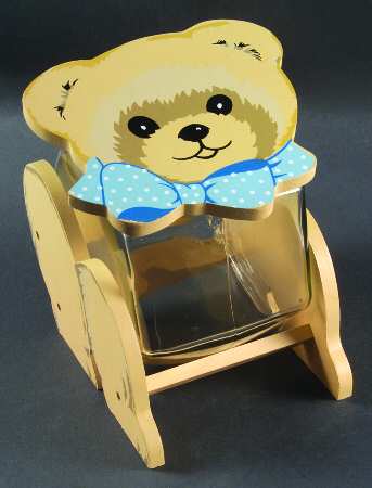 Country Bear Glassware Cookie Jar & Lid