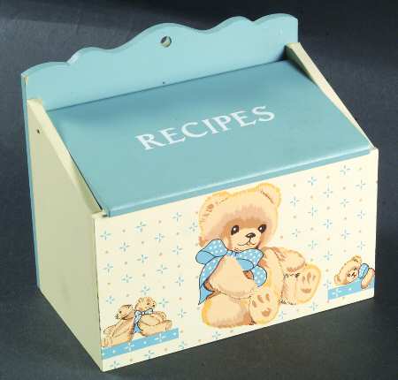 Country Bear Wood Recipe Box & Lid