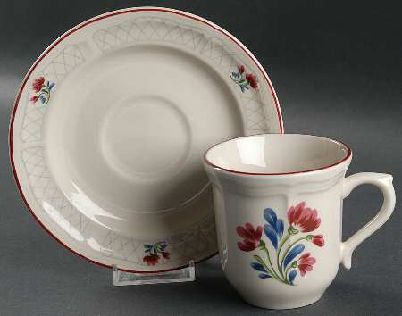 Country Fleur Flat Cup & Saucer Set
