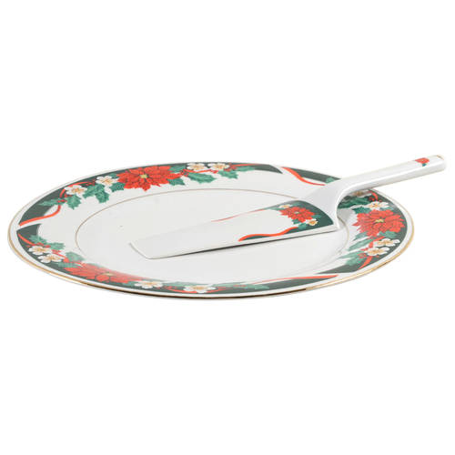 Deck The Halls (Verge) Cake Plate and Server (Boxed Set)