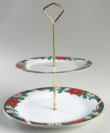 Deck The Halls (Verge) 2 Tiered Serving Tray (Dinner & Salad Plate)