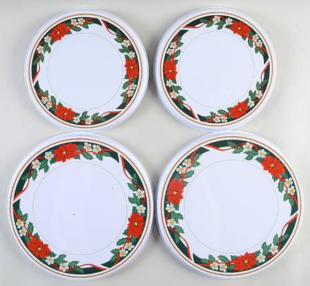 Deck The Halls (Verge) (Set/4) Tin Stove Covers-2 8" & 2 10" Round Covers