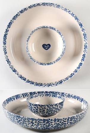 Sponge Blue (Animals or Hearts) (2 Piece) Chip & Dip Set