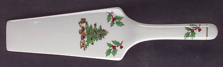 Holiday Hostess (Trim, Gold Band) Solid Ceramic Pie/Cake Server
