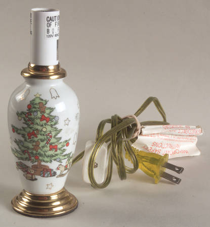 Holiday Hostess (Trim, Gold Band) Electric Lamp No Shade