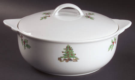 Holiday Hostess (Trim, Gold Band) 1.5 Qt Round Covered Casserole