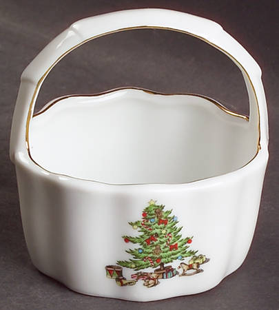 Holiday Hostess (Trim, Gold Band) Small Basket