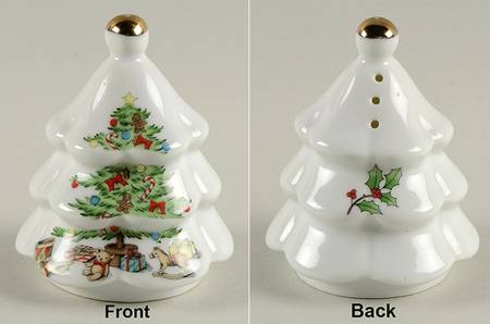 Holiday Hostess (Trim, Gold Band) Figural Salt Shaker