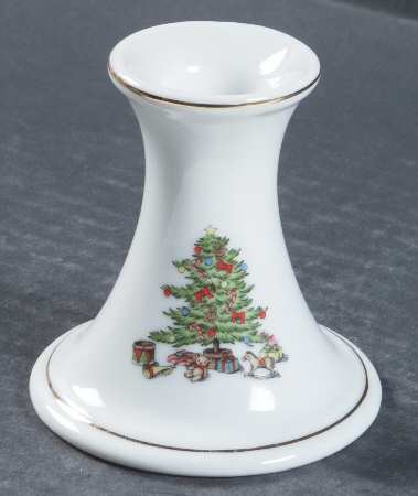 Holiday Hostess (Trim, Gold Band) 3" Candlestick