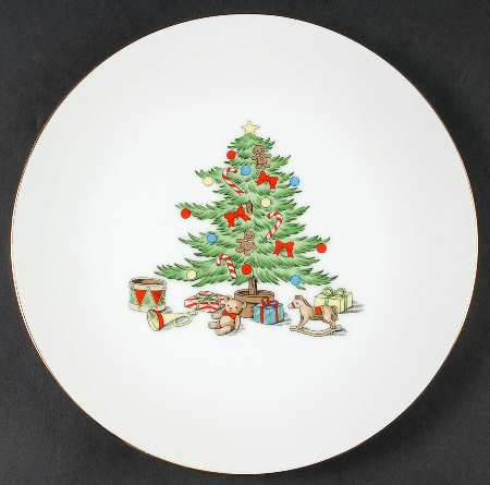 Holiday Hostess (Trim, Gold Band) Coupe Salad Plate