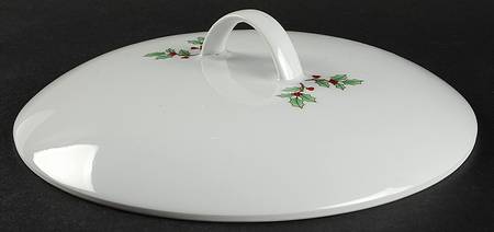 Holiday Hostess (Trim, Gold Band) Lid for 3 Quart Round Casserole