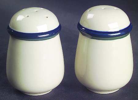 Kitchen Basics Cobalt Green (Thin Band) Salt & Pepper Set by Tienshan