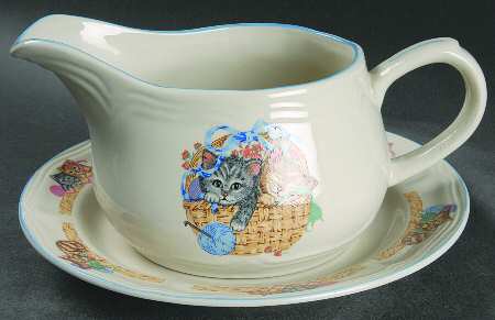 Purrfect Friends Gravy Boat & Underplate
