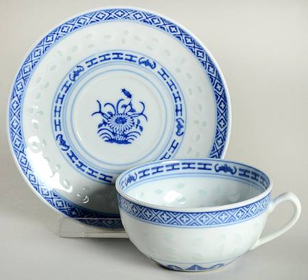 Rice Flower Flat Demitasse Cup & Saucer Set
