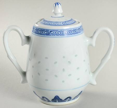 Rice Flower Sugar Bowl & Lid