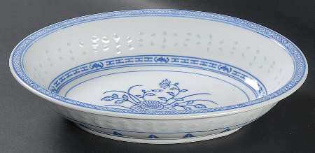 Rice Flower 10" Oval Vegetable Bowl by Tienshan