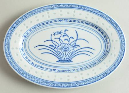 Rice Flower 8" Oval Serving Platter