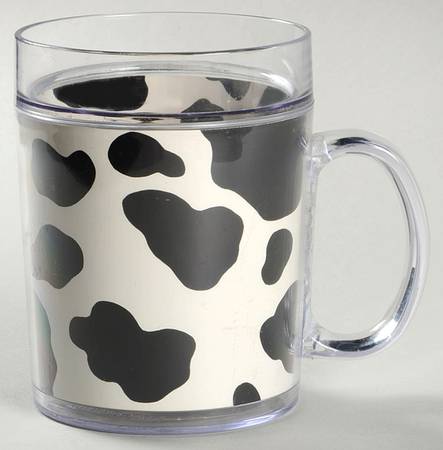Spotted Cow (White) Plastic Mug