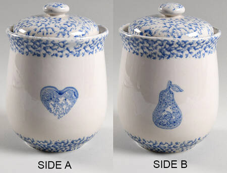 Sponge Blue (Animals or Hearts) Medium Canister & Lid