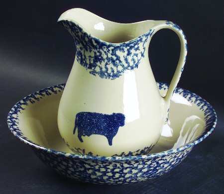 Sponge Blue (Animals or Hearts) 64 Oz Pitcher and Bowl Set