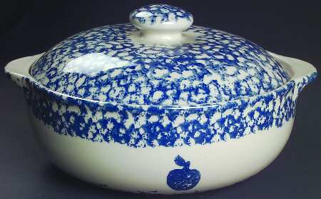 Sponge Blue (Animals or Hearts) 2 Qt Round Covered Casserole