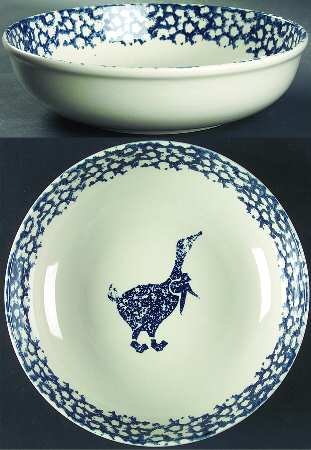 Sponge Blue (Animals or Hearts) 9" Round Vegetable Bowl