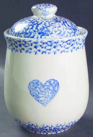 Sponge Blue (Animals or Hearts) Medium Canister & Lid