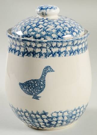 Sponge Blue (Animals or Hearts) Small Canister & Lid