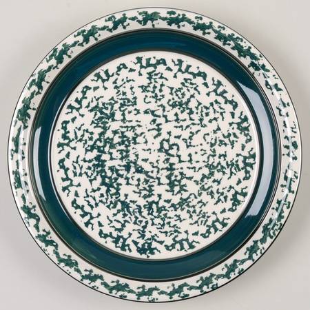 Sponge Green (Black Edge) Dinner Plate