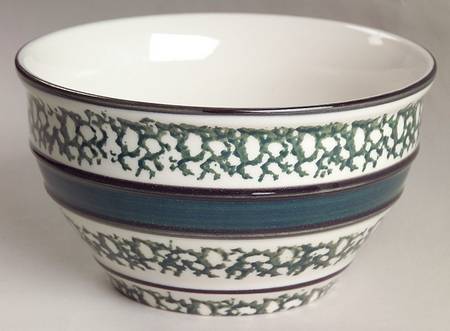 Sponge Green (Black Edge) Soup/Cereal Bowl