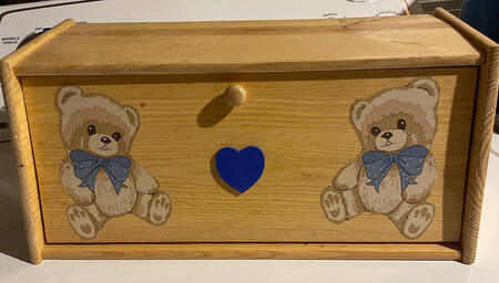 Theodore Bear Wood Bread Box