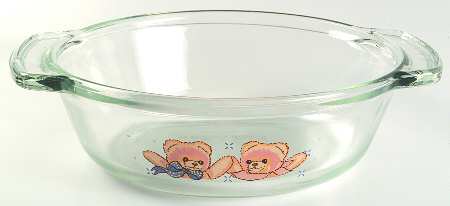 Country Bear 1.5 Qt Round Casserole No Glass Lid