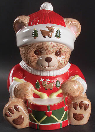 Theodore Bear's Christmas Figural Cookie Jar & Lid