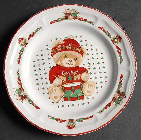 Theodore Bear's Christmas Salad Plate by Tienshan