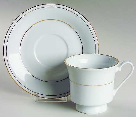 Classic Gold Footed Cup & Saucer Set