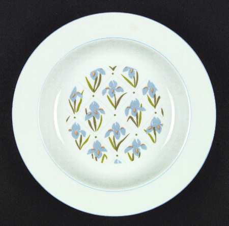 Blue Iris Rim Soup Bowl