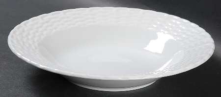 White Wicker Rim Soup Bowl