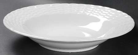 White Wicker Rim Soup Bowl
