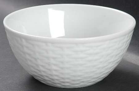 White Wicker Coupe Cereal Bowl