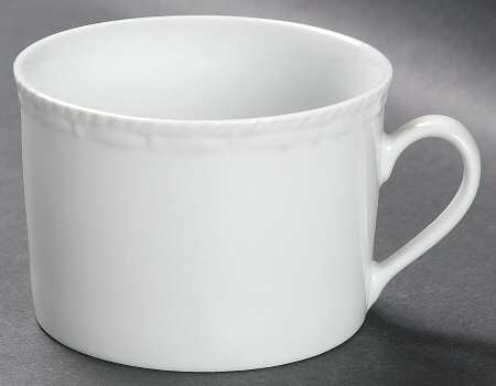 White Wicker Flat Cup
