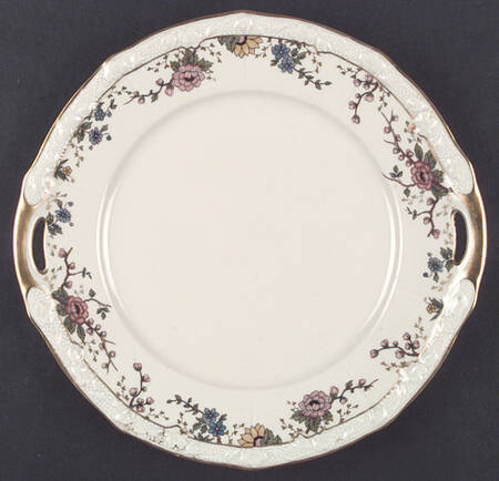 Primavera (Cream) Handled Cake Plate
